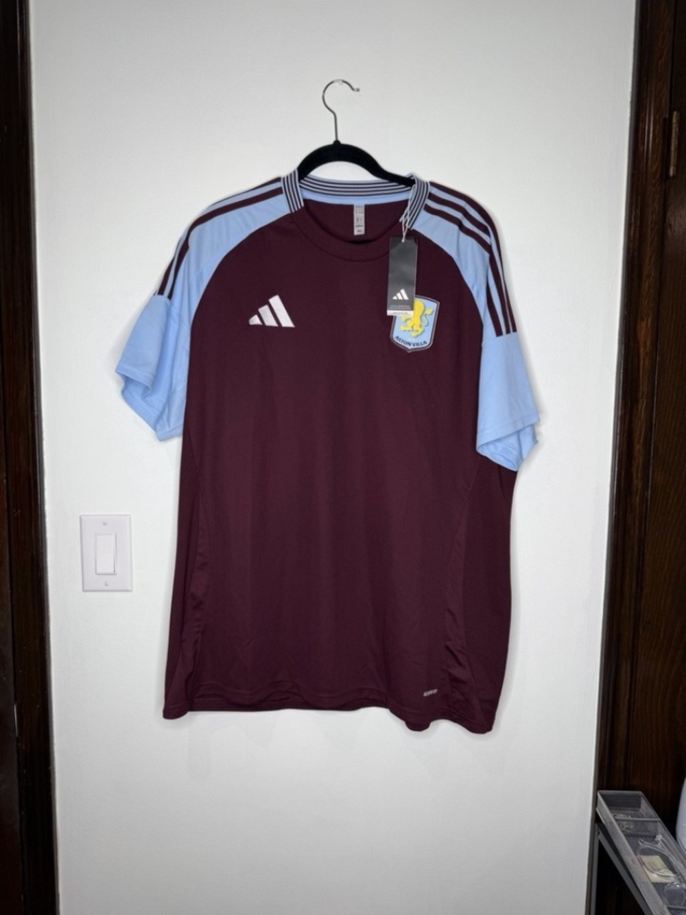 Adidas Aston Villa 2024/25 Home Soccer Jersey Maroon Size 2XL JD1235 NEW
